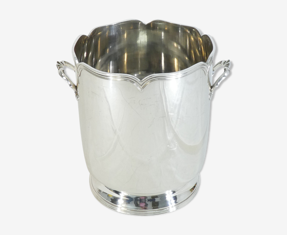 Seau a champagne en métal argenté de style Louis XV
