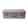 Vintage suitcase, cardboard suitcase, luggage, grey with white ledge, large suitcase, travel suitcase, trunk, luggage, 50's