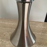 Pair of lamps mushroom opaline and chromed metal 80s