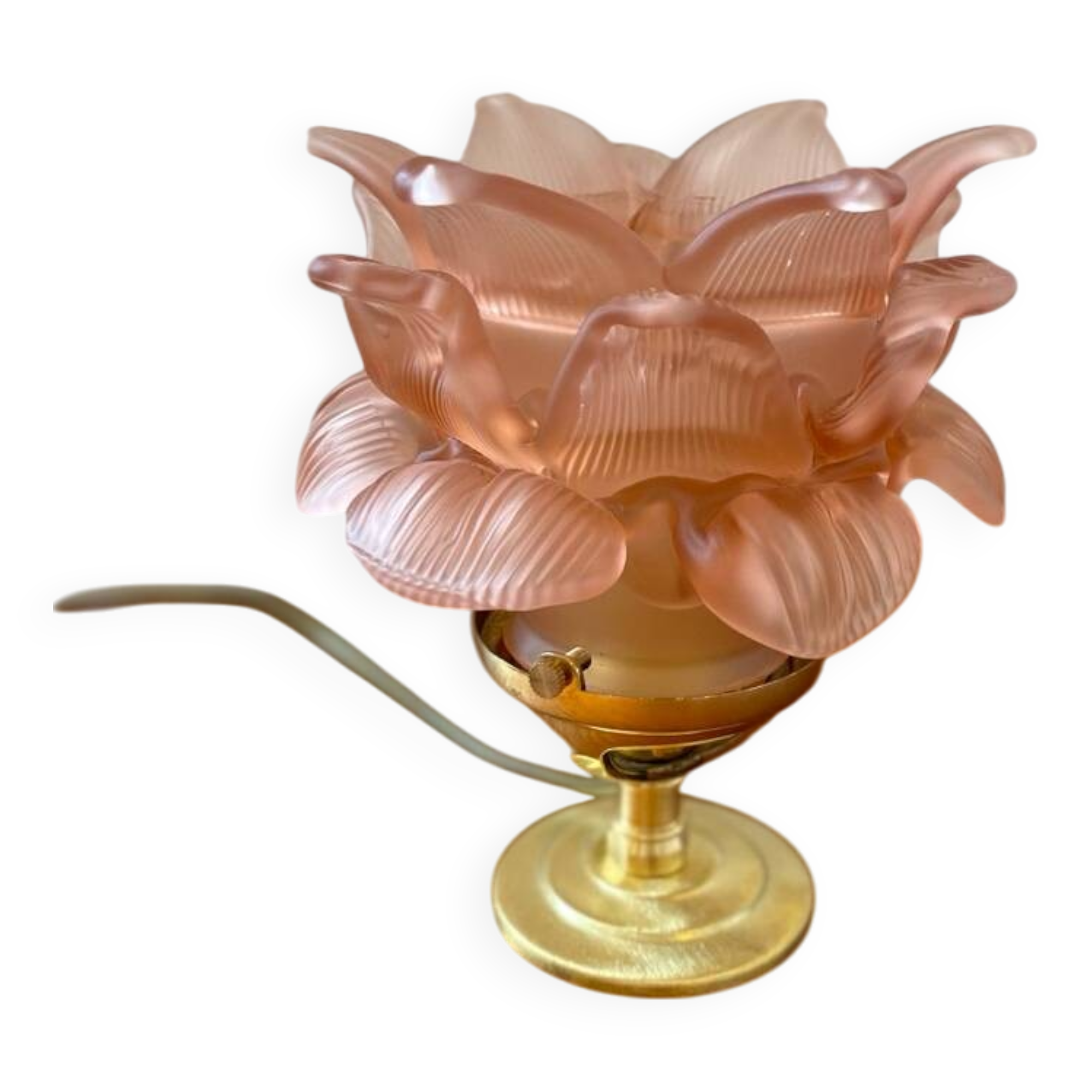 Vintage pink glass paste table lamp