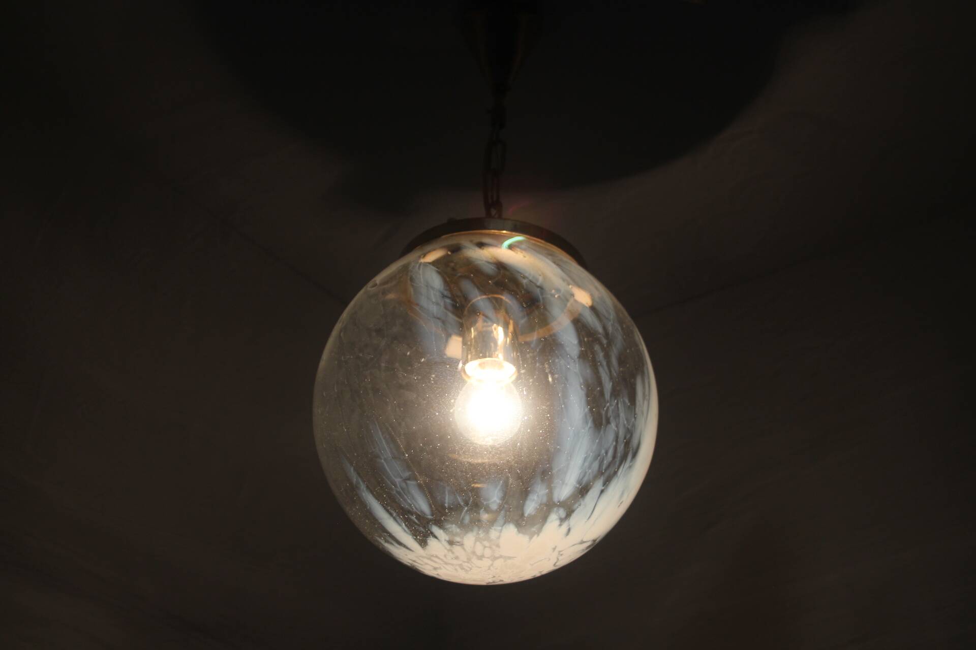 Vintage glass pendant light, Kamenický Šenov, 1970s.