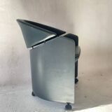 Italian leather armchair on casters by Matteo Grassi, 1990s