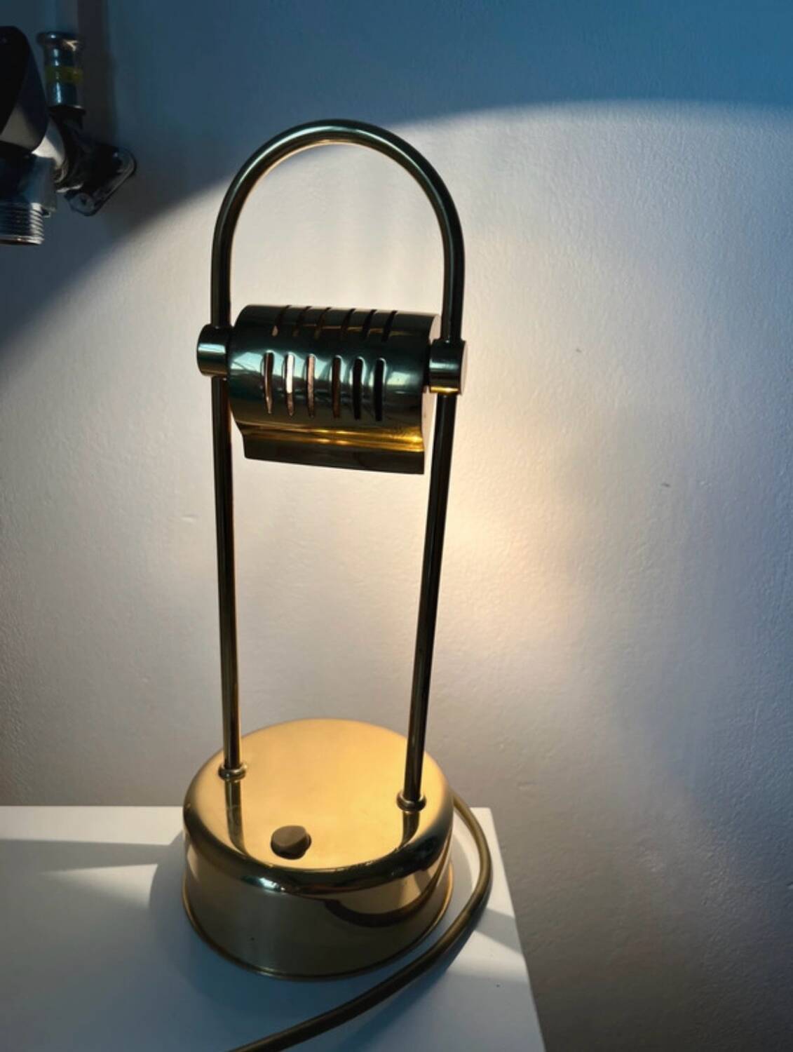 Designer desk lamp Hillebrand Licht – gold brass – Germany – year