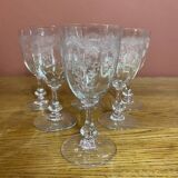 Set of 6 St Louis crystal red wine glasses, Cléo model