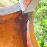 Solid wood table with curved legs