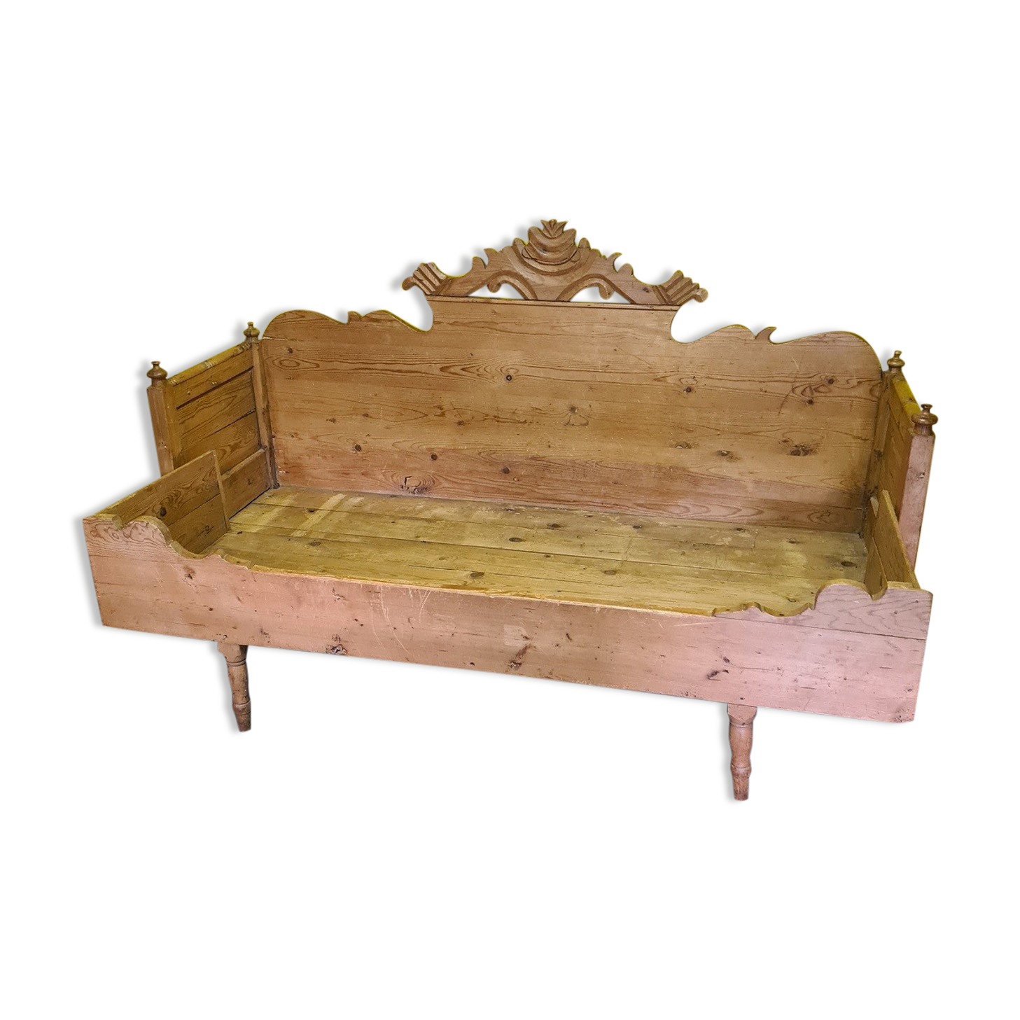 Antique Swedish Pine Kitchen Bench. Second half 19th century,