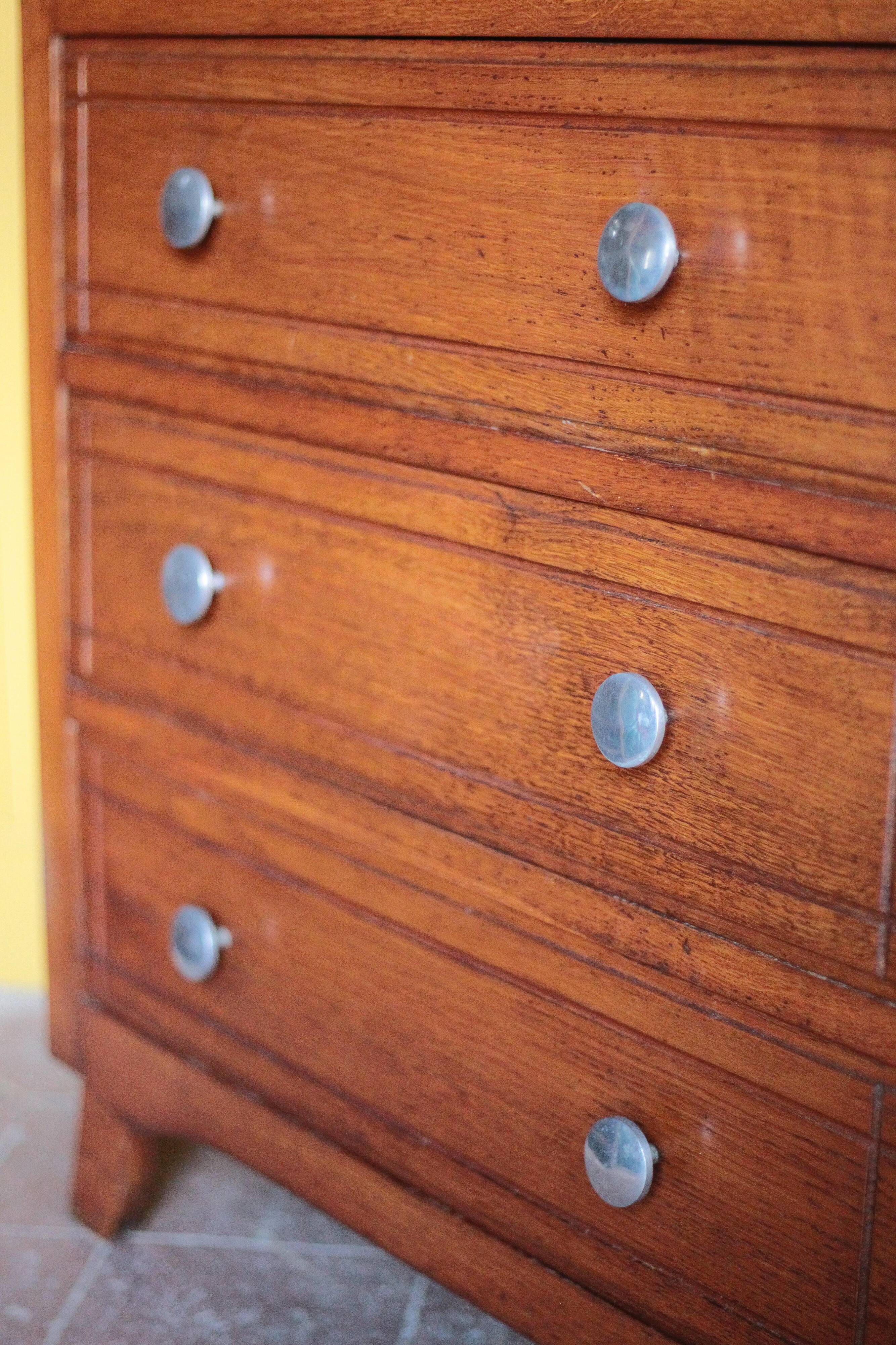 Wooden chest of drawers with 3 drawers, storage furniture, antique furniture, Art Deco.