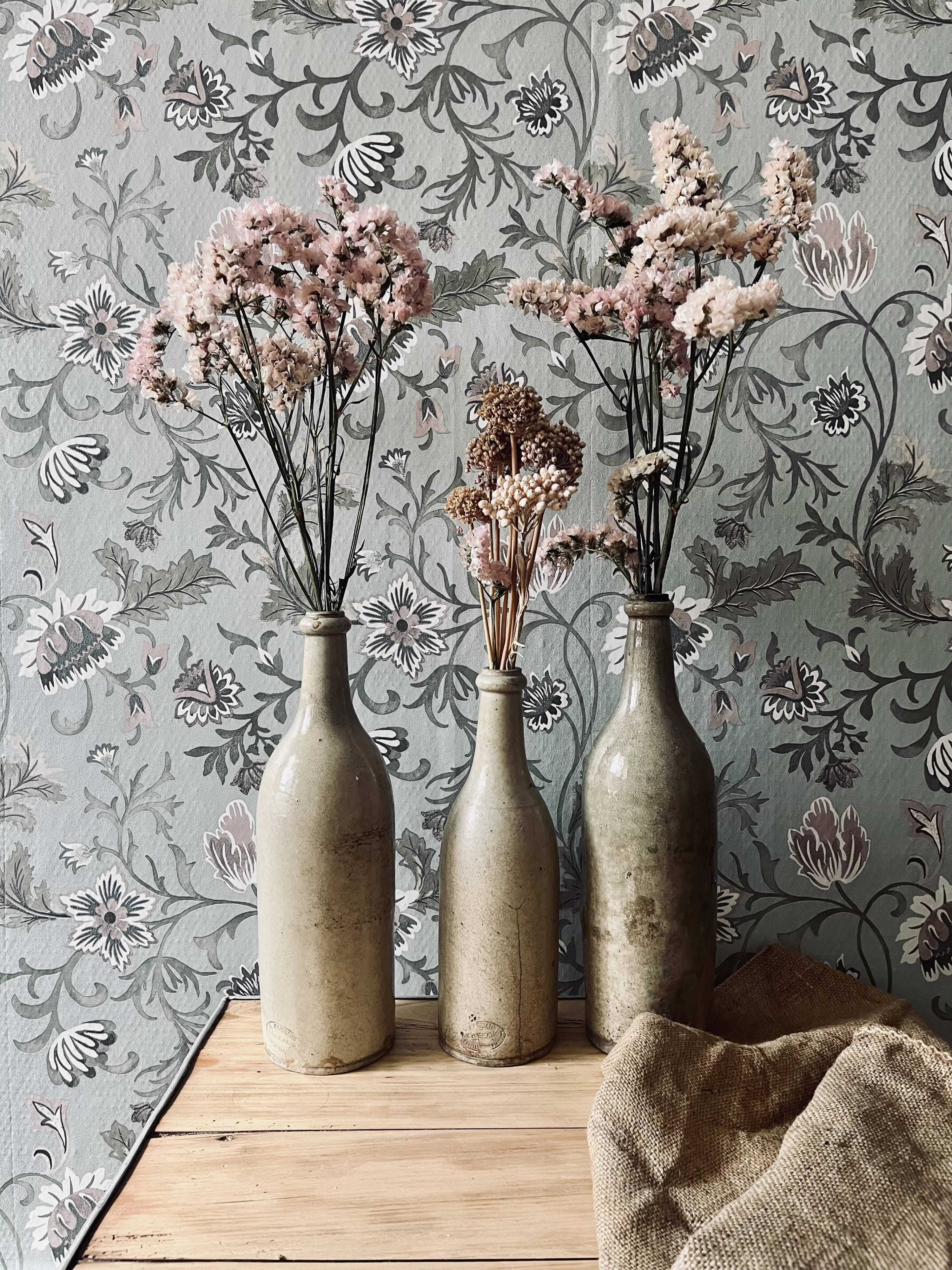 3 antique stoneware bottles