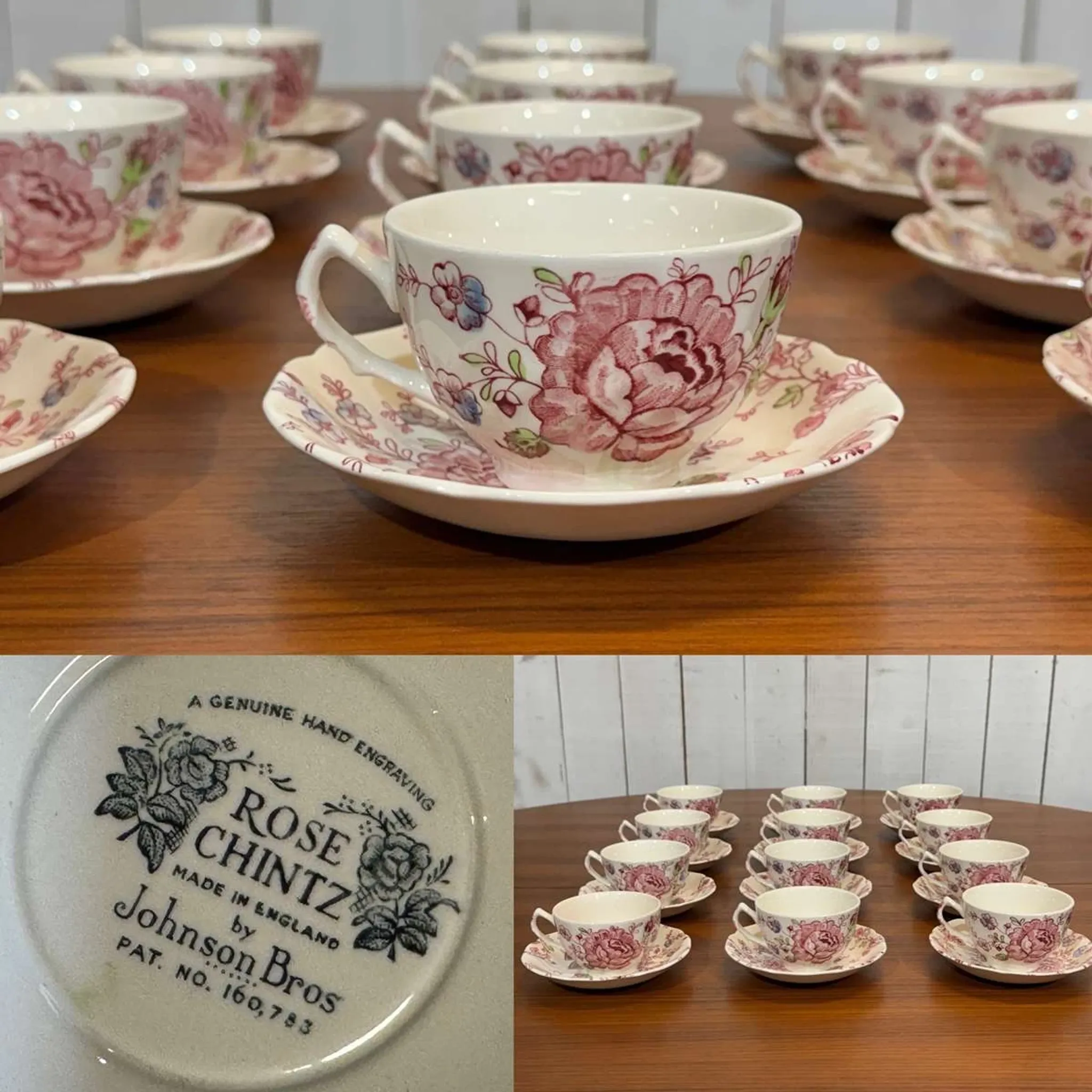 Coffee and tea service for 12 people in English porcelain by Johnson Bros.
