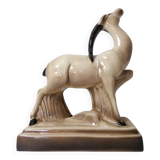 Charles Lemanceau Art Deco ceramic antelope