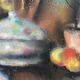 Still life with lamp, signed pastel