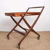 Danish folding teak rolling table, Svend Aage Madsen/Illums Bolhigus.