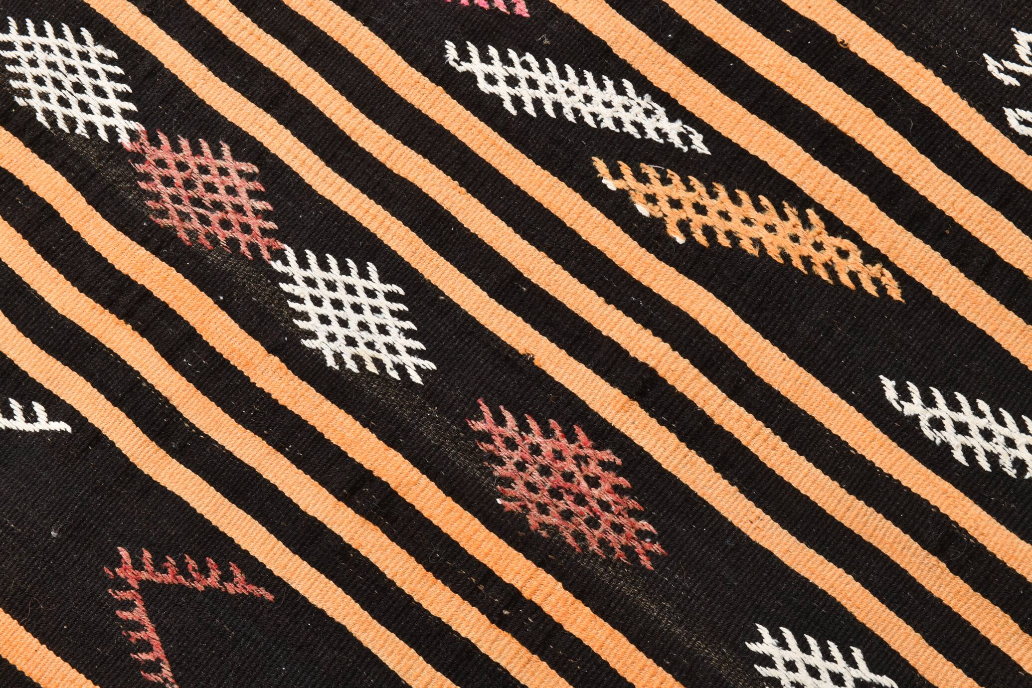 3x12 Pinstriped Kilim Runner Rug, 91x349Cm