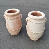 Set of two terracotta jars