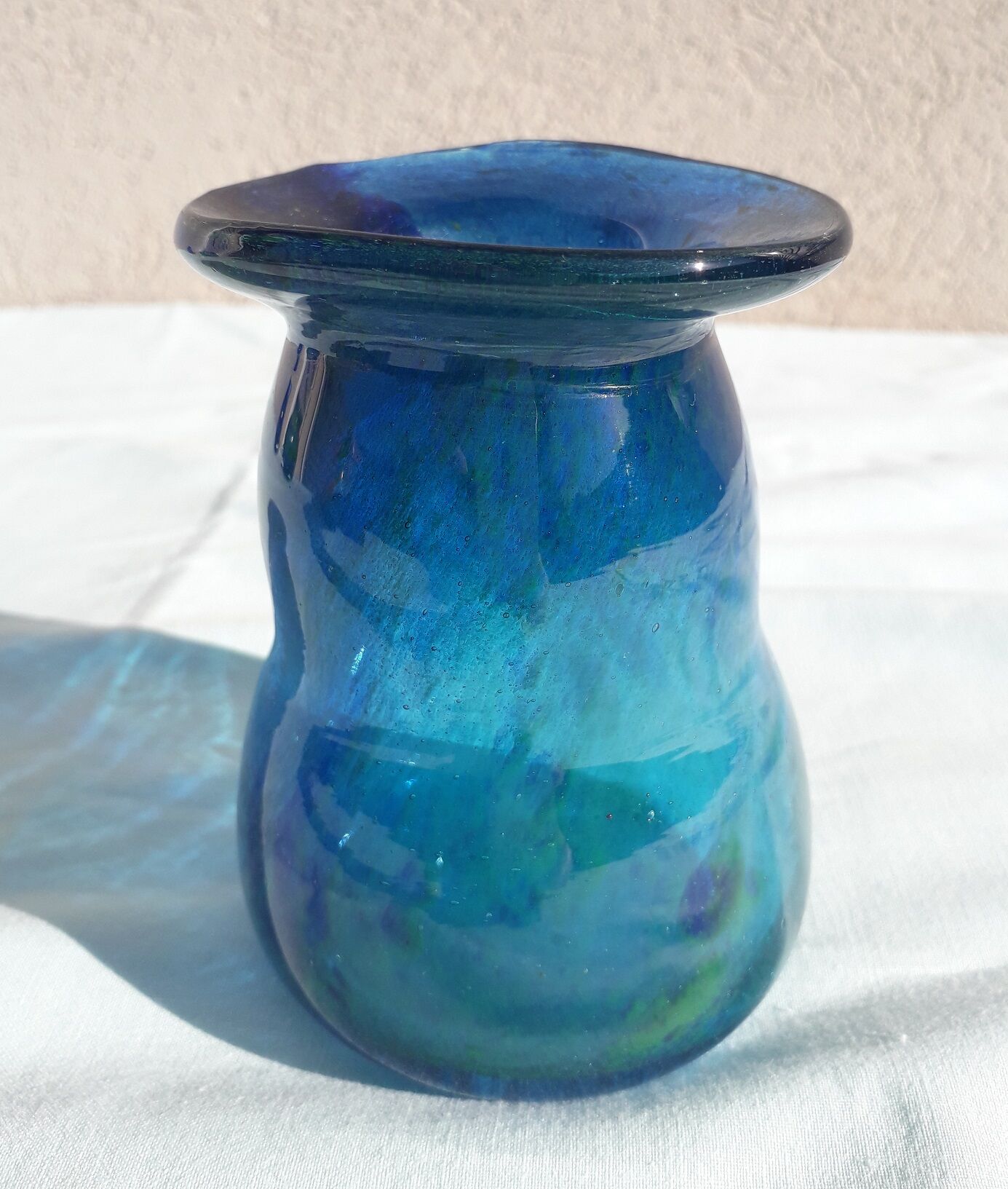 Glass blue vase