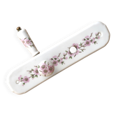 Door handle and porcelain cover from Paris, floral rose decoration, 1960s.