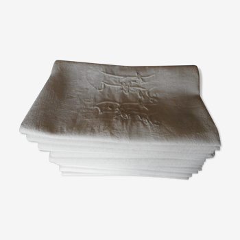 Lot de 10 serviettes de table en coton damassé