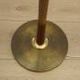 Danish floor lamp with wood and metal base, botanical fabric shade, 1960s