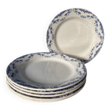 Set of 6 Creil and Montereau Labrador dinner plates – Mir model