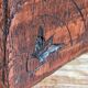 Antique stool in turned and carved solid wood