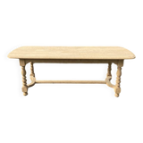 Raw wood farmhouse table