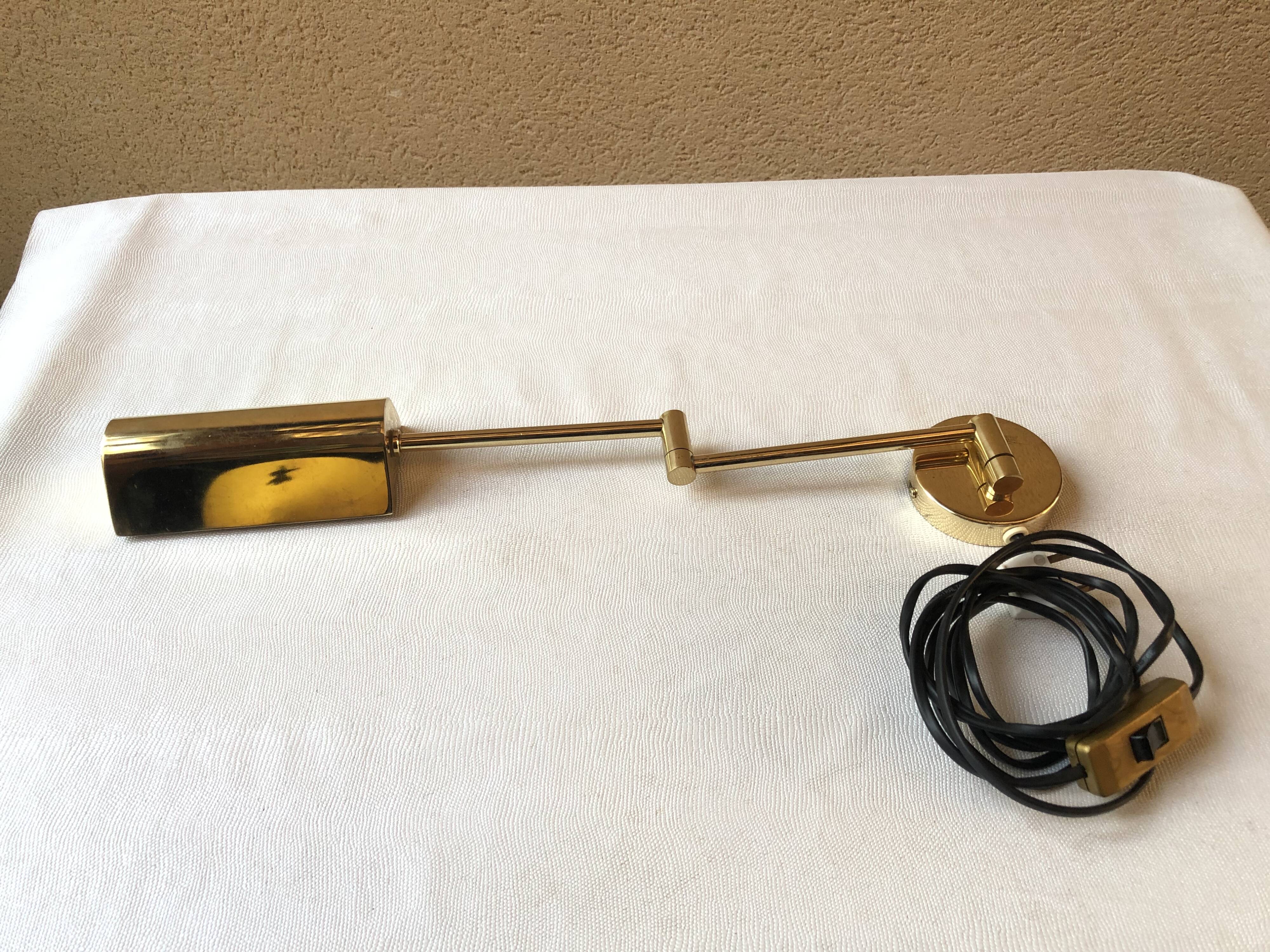 Lampe applique à rotules laiton vintage 80 Sce France