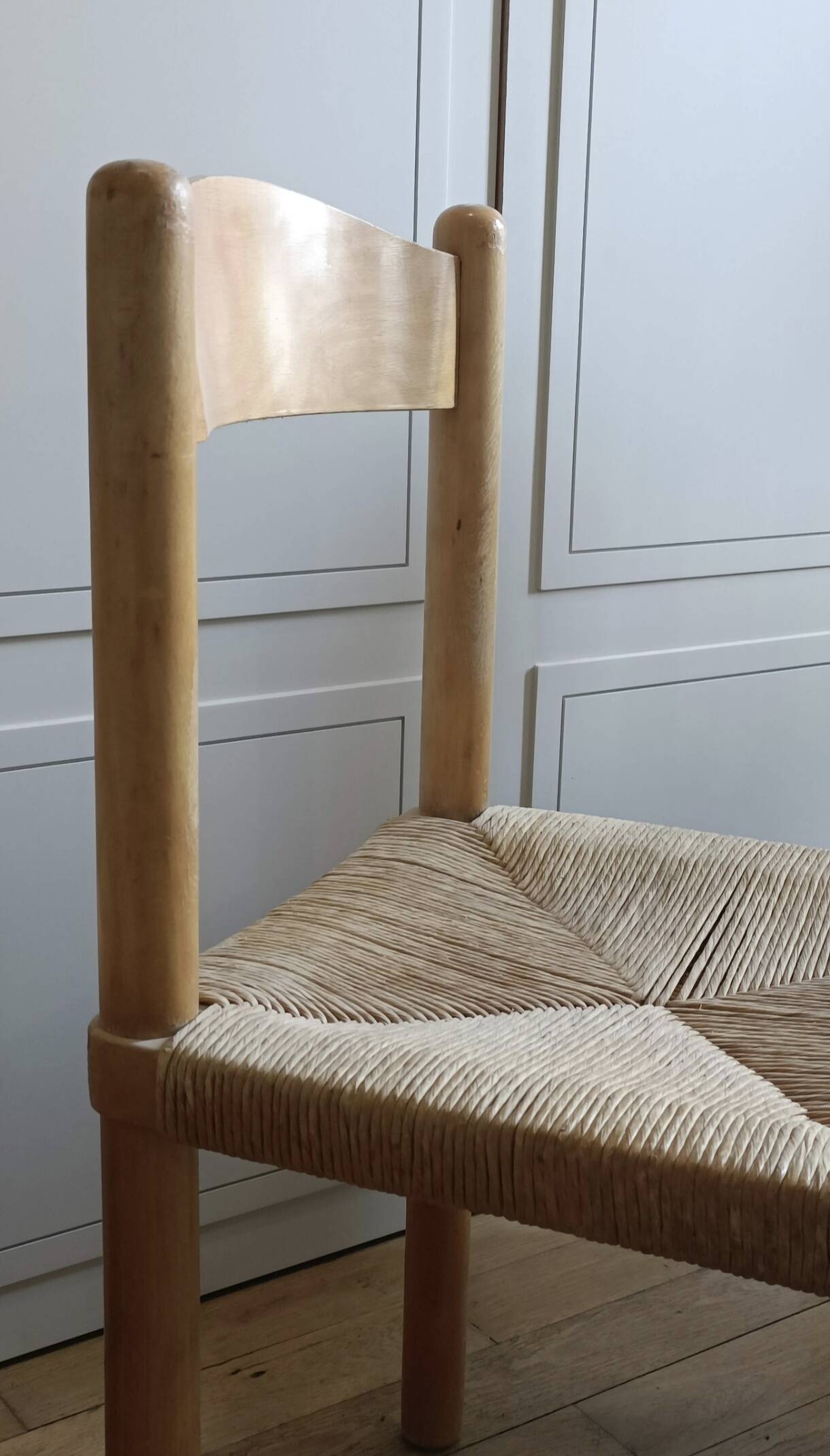 Série de 4 chaises scandinaves assise corde années 60