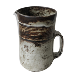 Brown grey enamelled stoneware pitcher