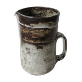 Brown grey enamelled stoneware pitcher