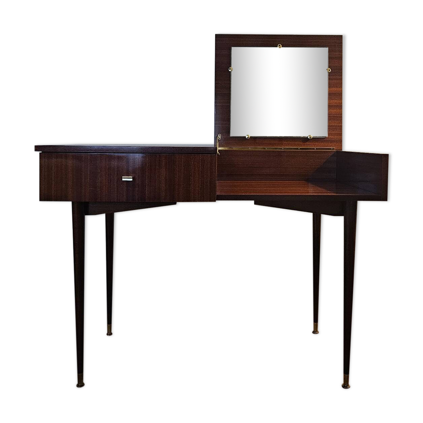 Coiffeuse en formica avec miroir