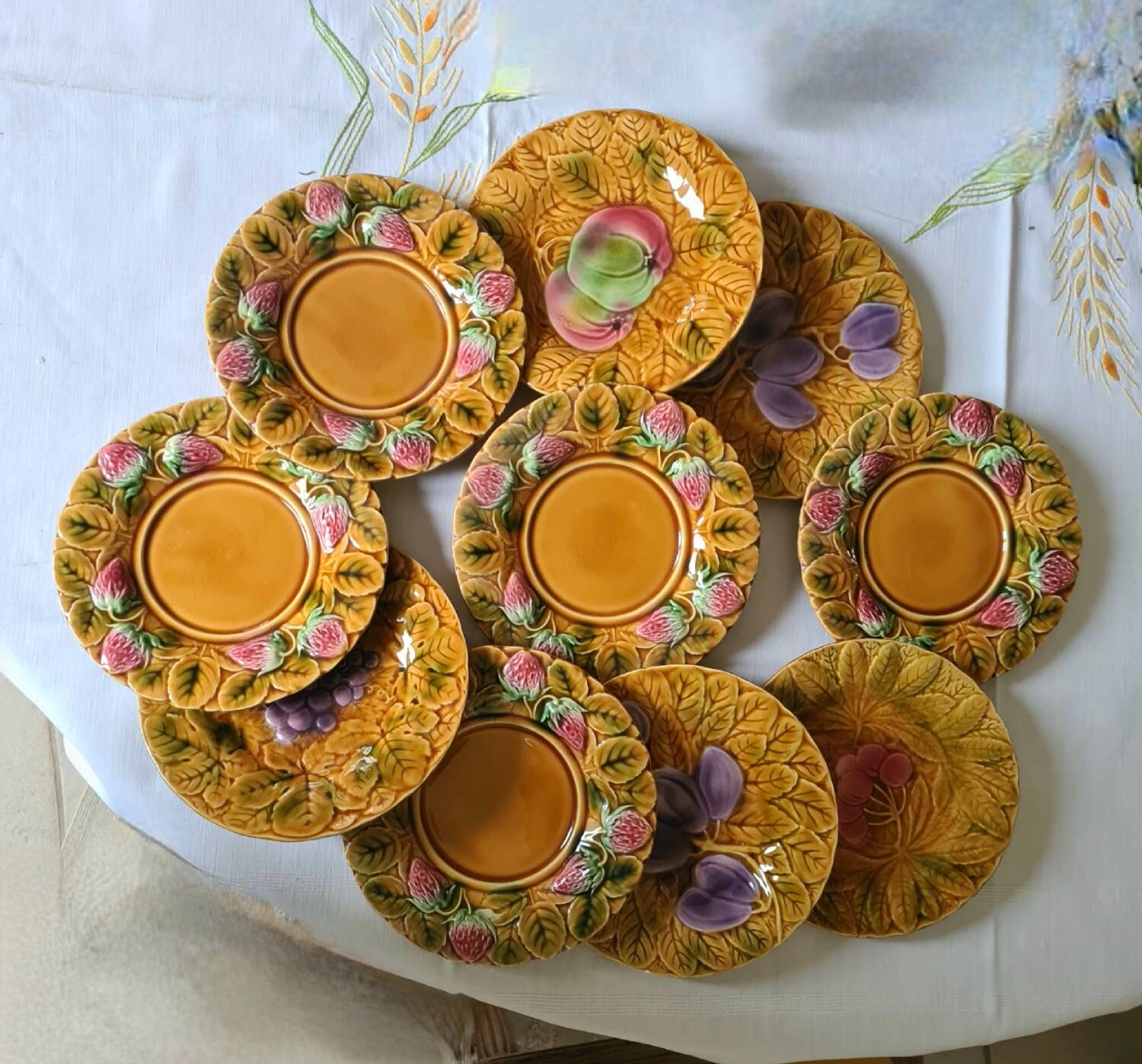 10 Sarreguemines fruit slushie dessert plates