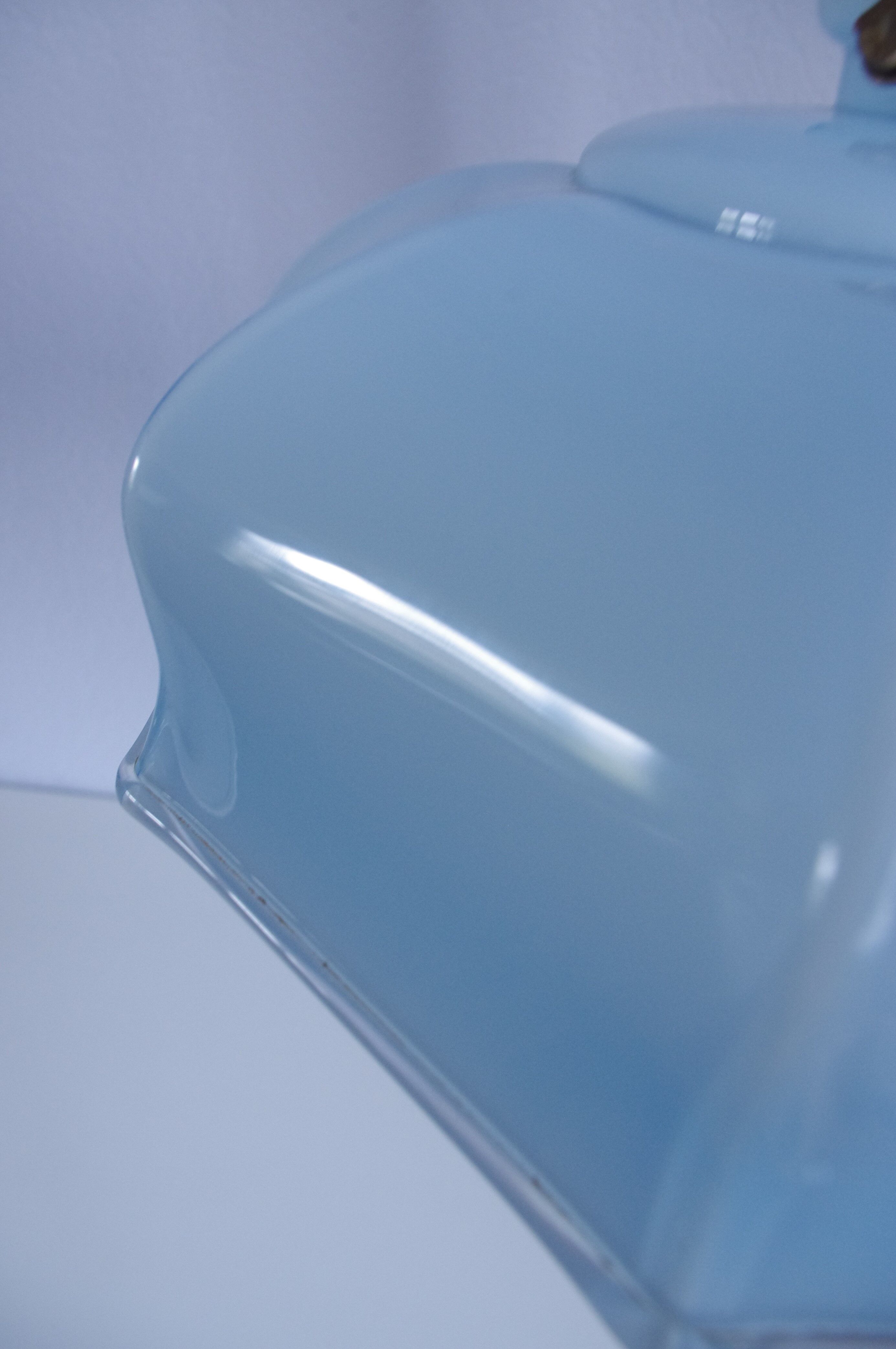 Hanging lamp in blue opaline