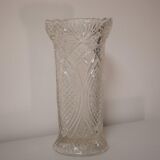 Glass vase, chiseled pattern