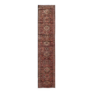 Vintage Turkish hallway rug 84x388 cm