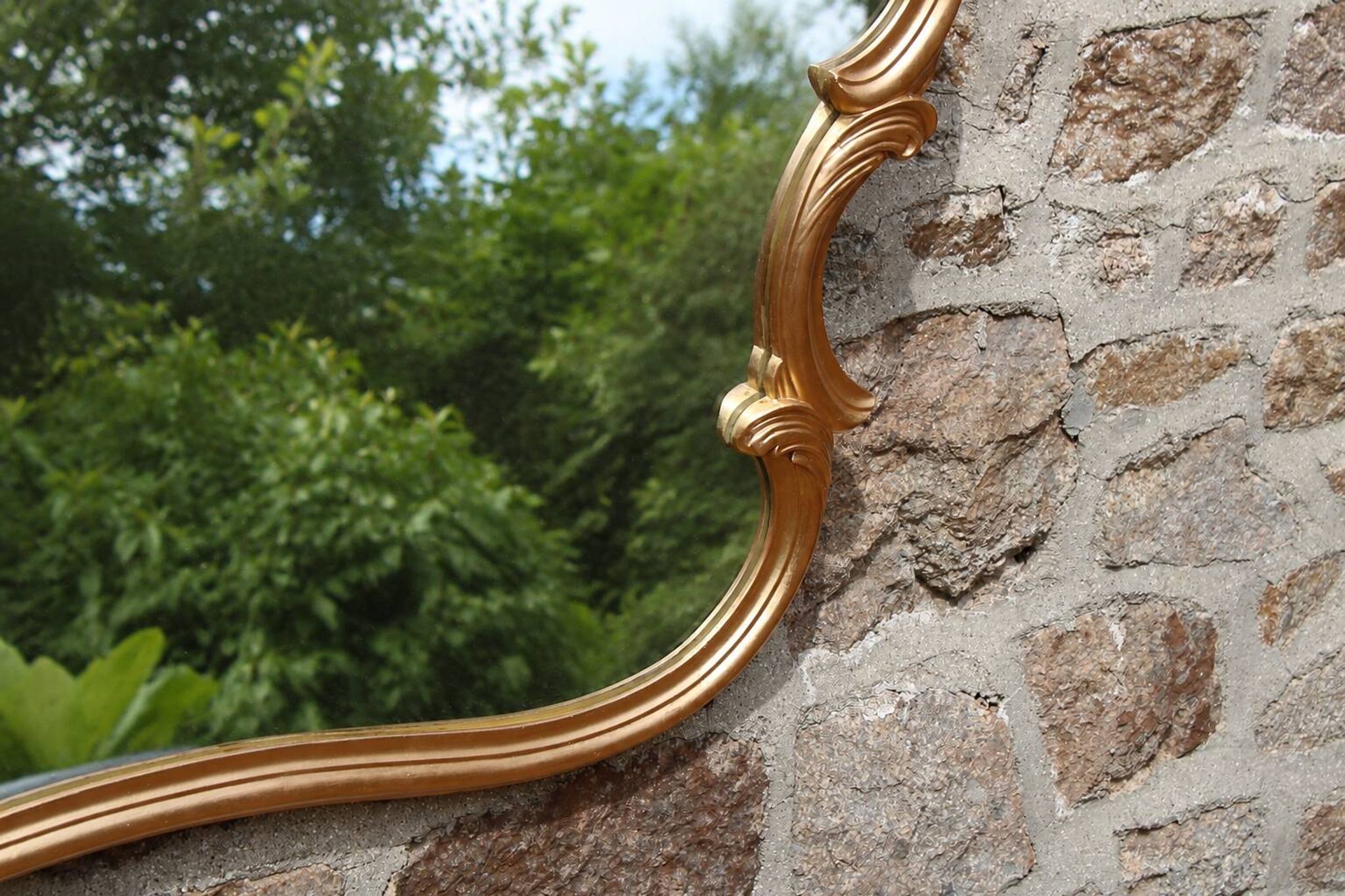 Large wall mirror with golden stucco mouldings – Louis XV Rococo style – 124