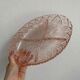 Vintage aperitif dish in chiseled pink glass