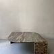water green, beige and pink/burgundy marble drop coffee table, Roche Bobois 1970