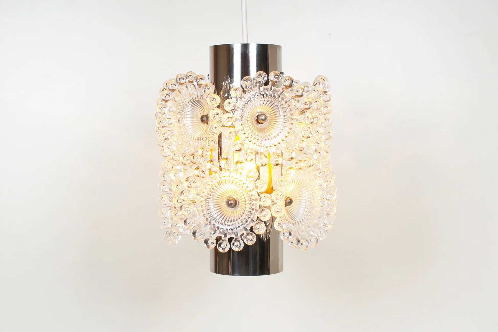 1970s chrome pendant lamp by Solken Leuchten - 3 available