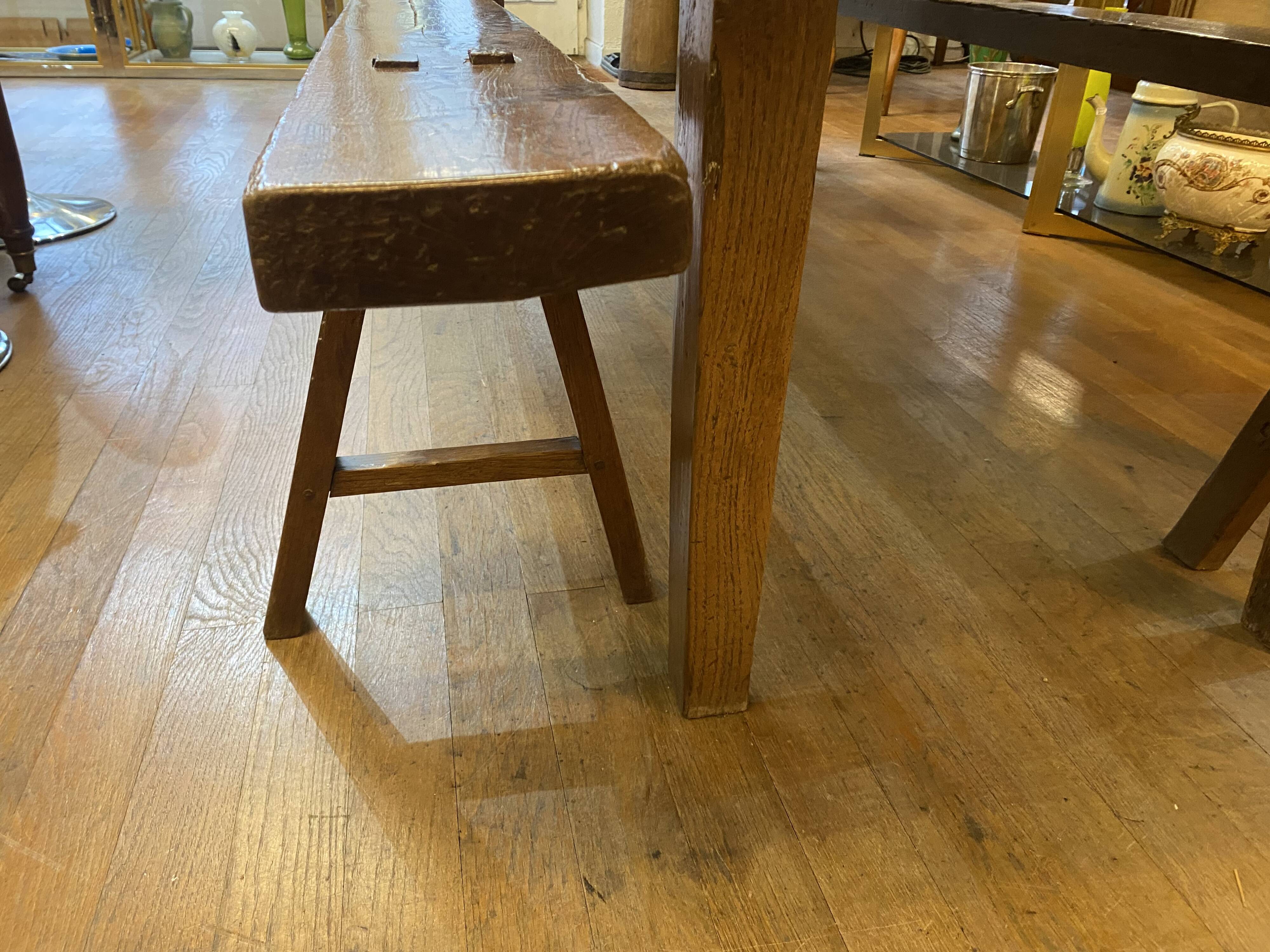 Farm table with its 2 benches.
