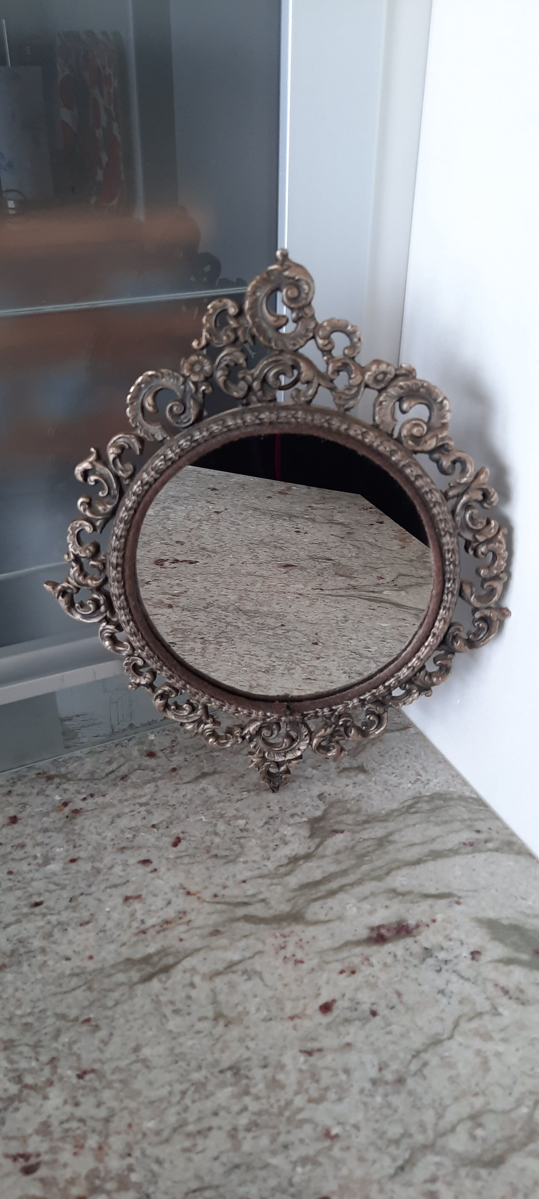 Vintage metal wall mirror 11x22cm