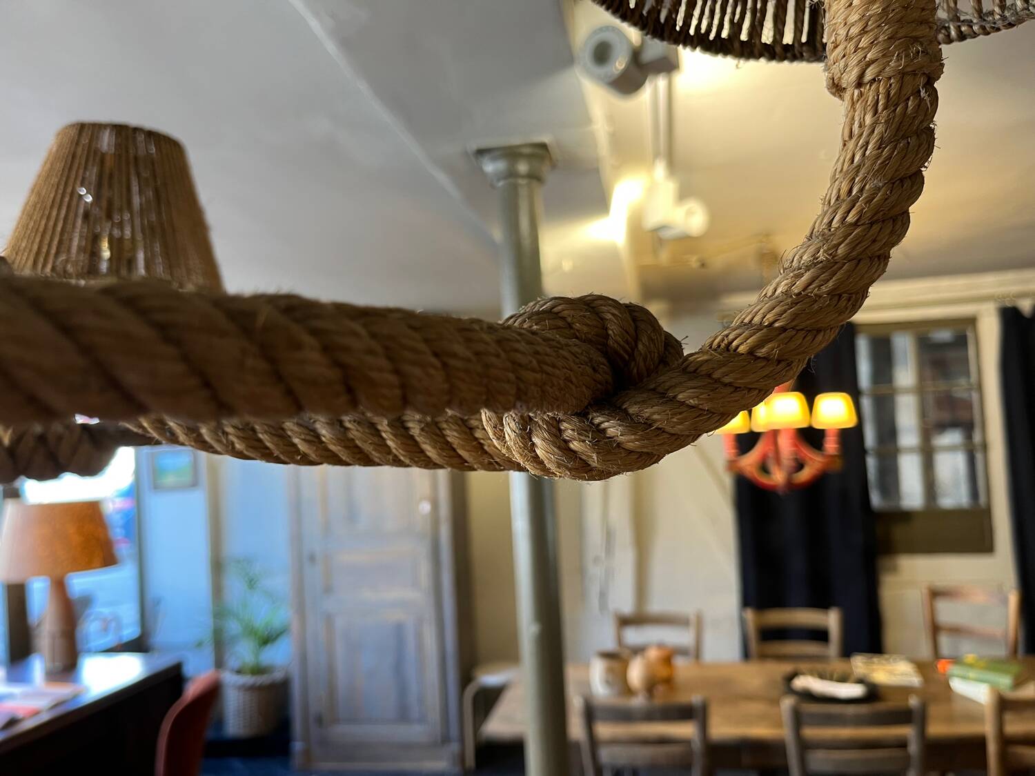 Cord chandelier 1970 Berthes Glasser