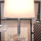 Silver-plated metal lamp base with crystal.