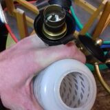 Luster 4 black branches, gold and glass