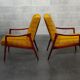 Pair of armchairs Jiri Jiroutek bouclette Yellow 1960