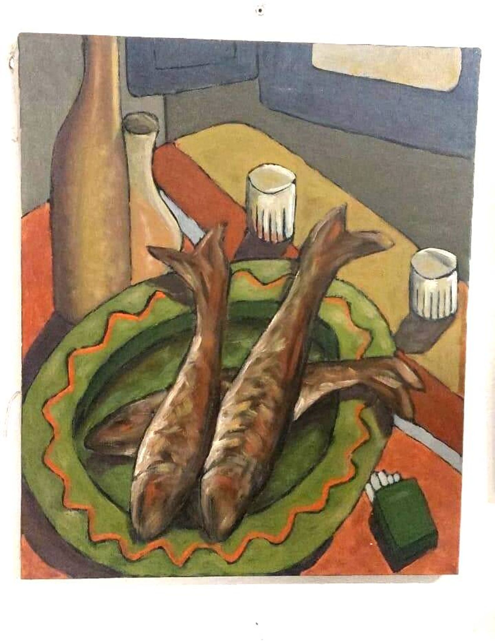 Oil painting still life Franco Prayer (1924) 60x50 cm