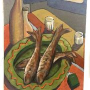 Oil painting still life Franco Prayer (1924) 60x50 cm