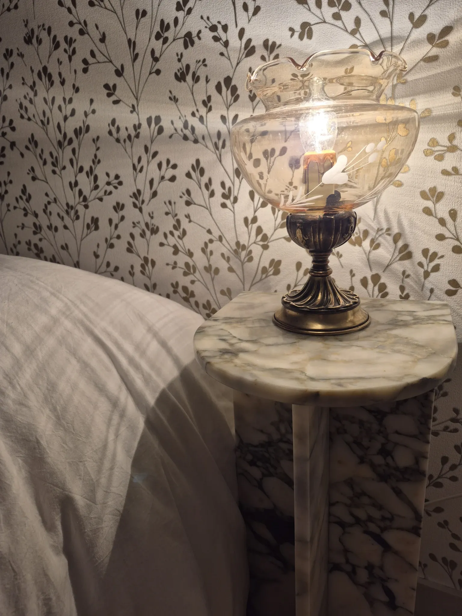 Pair of vintage Targetti bedside lamps - Candle bulb night lights
