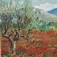 Old painting oil on panel Provençal landscape signed Henri Millet