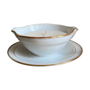 Bougie parfumée dans saucière vintage