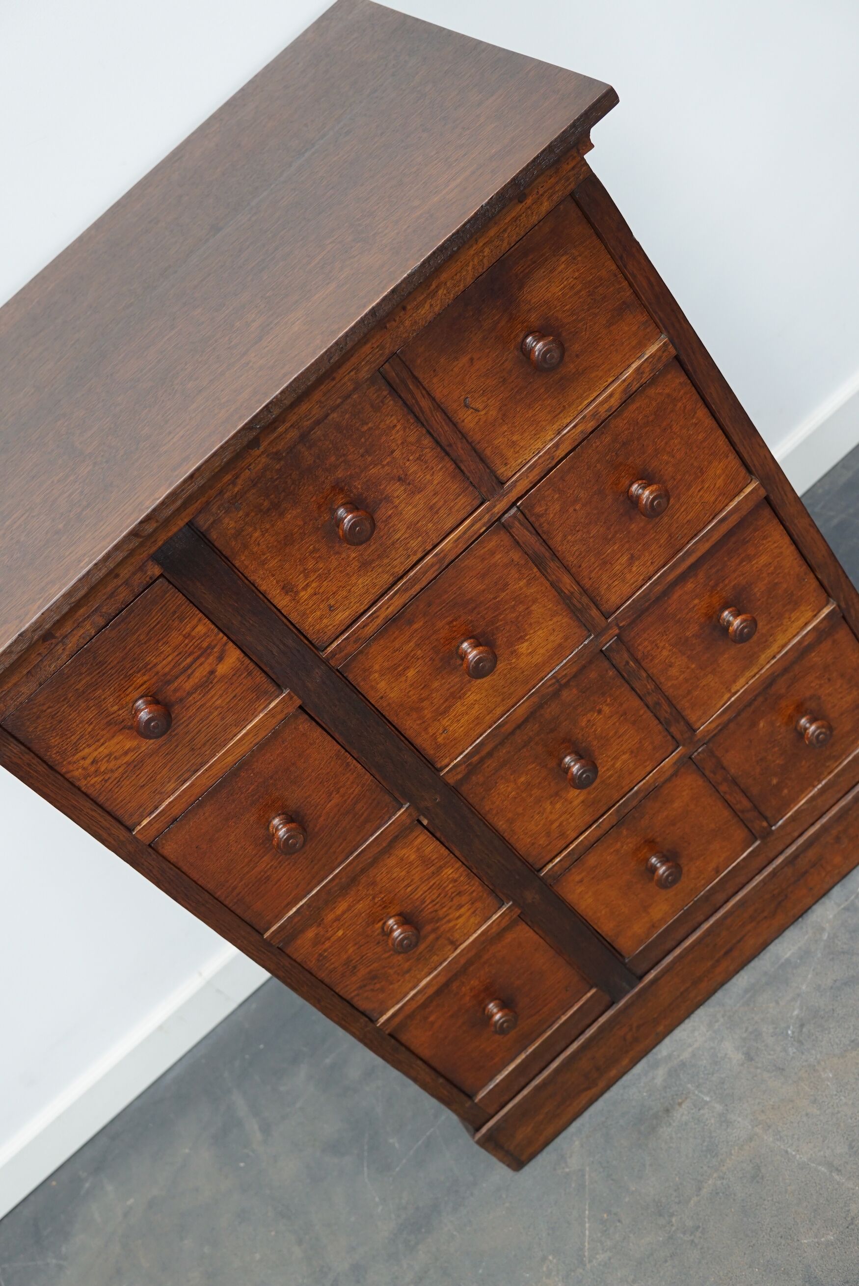 English Oak Apothecary Cabinet Cabinet, Early 20th Century